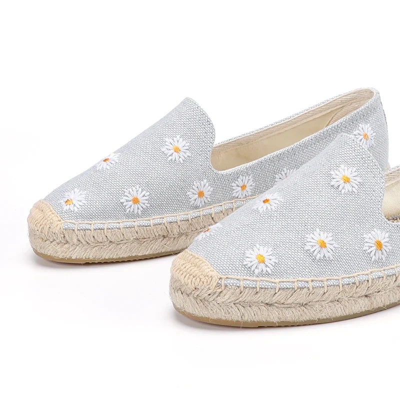 Chausson femme espadrille marguerites