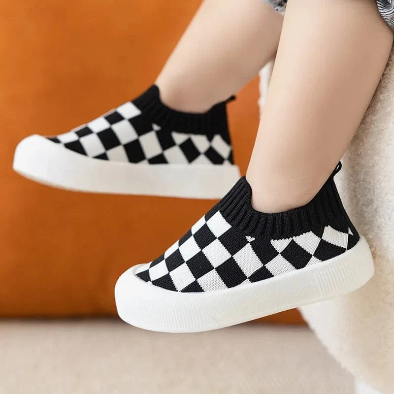 Chausson enfant carreaux