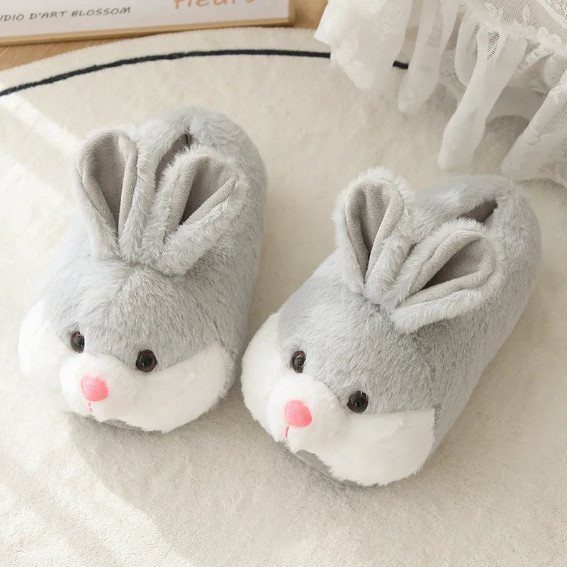 Chausson lapin femme gris