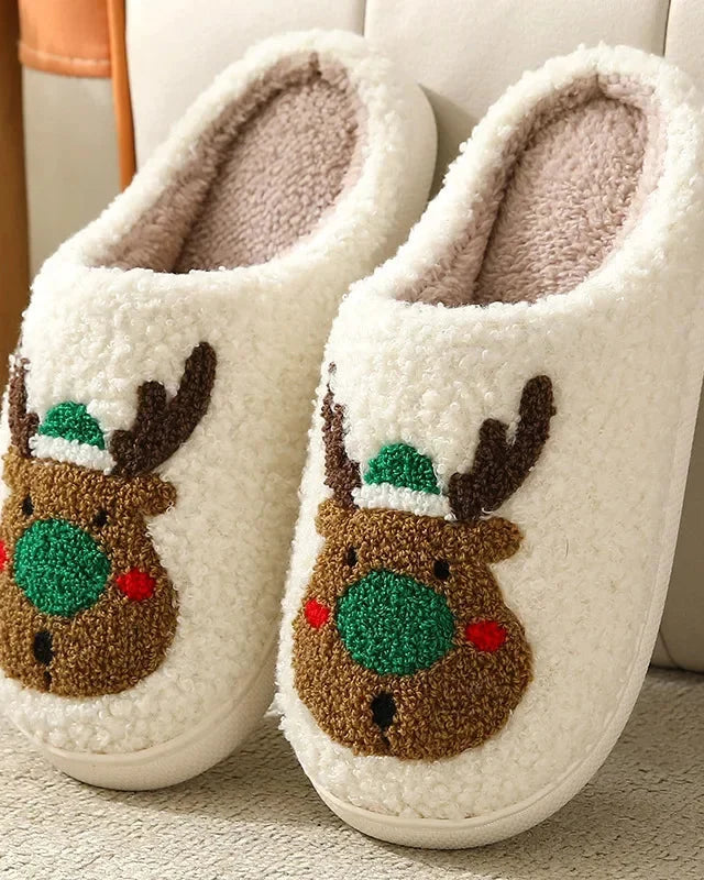 Chausson femme renne noel