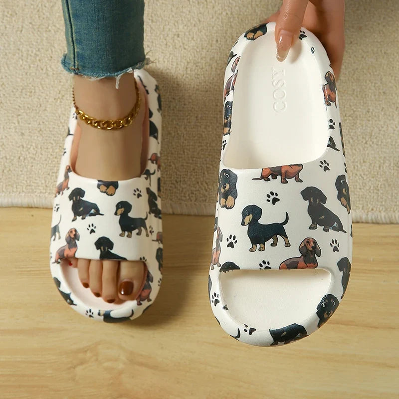 Chausson femme motif chien