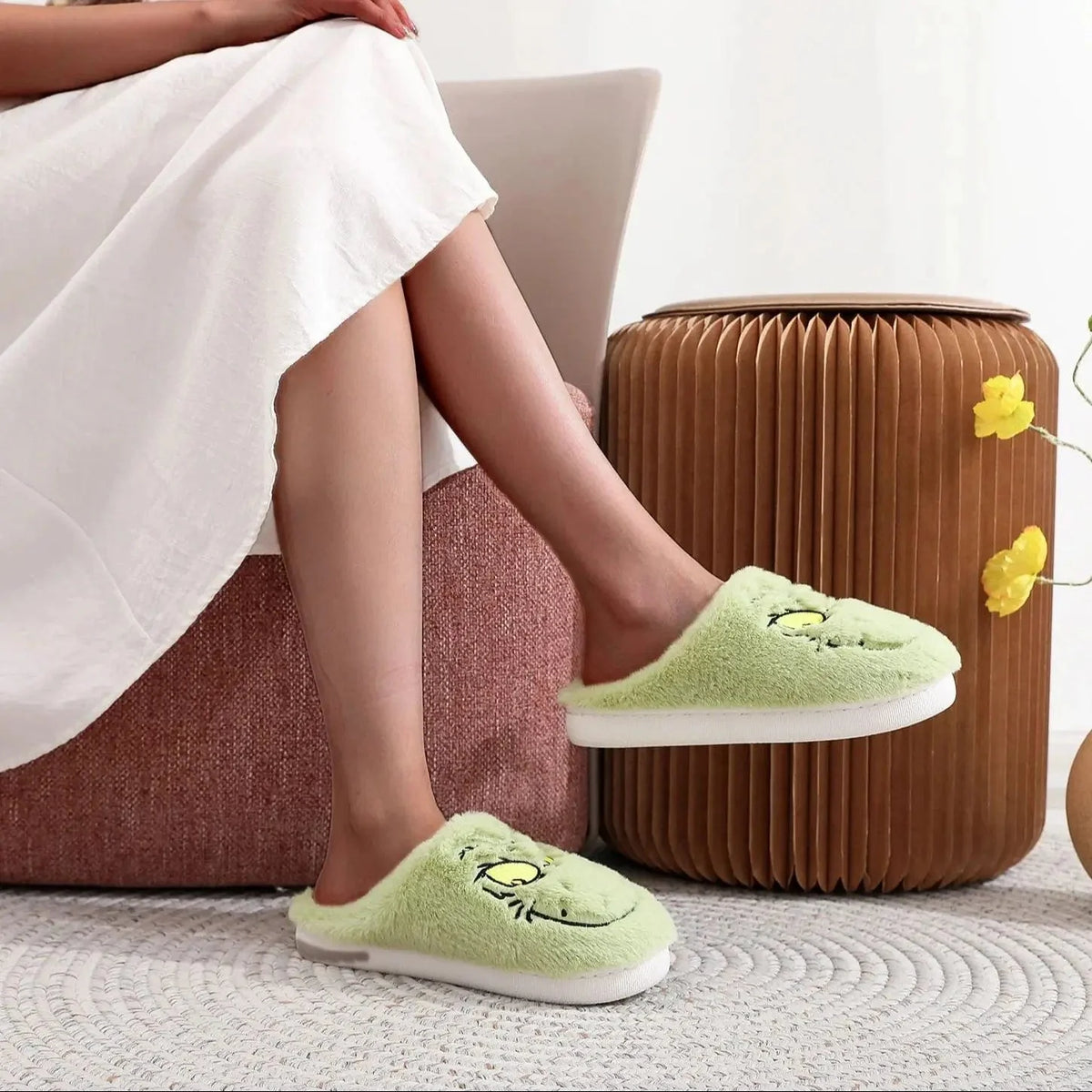 Chausson monstre vert noel