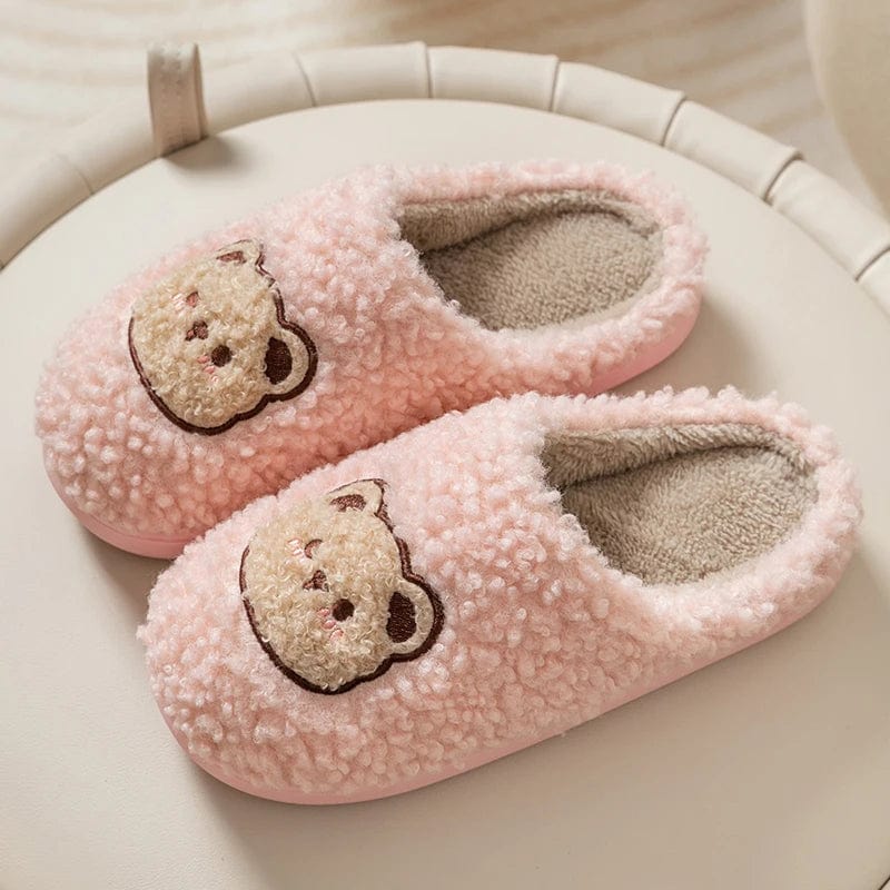 Chausson femme motif ours