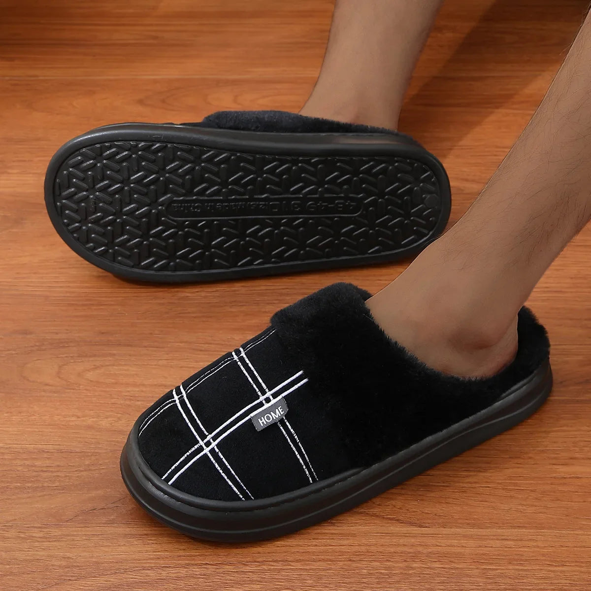 Chausson homme flanelle vichy