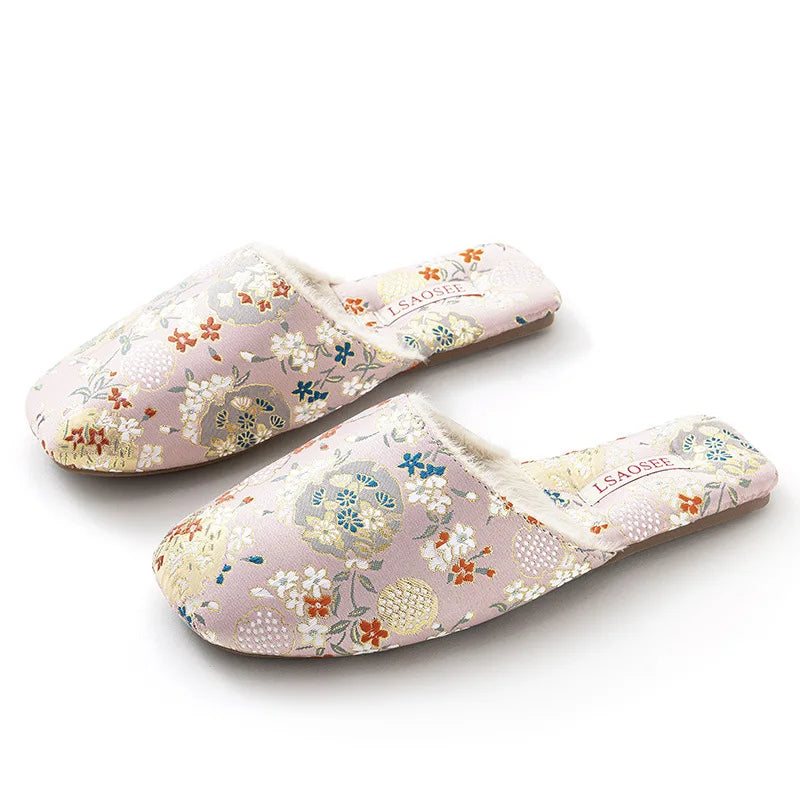 Chausson style chinois velours