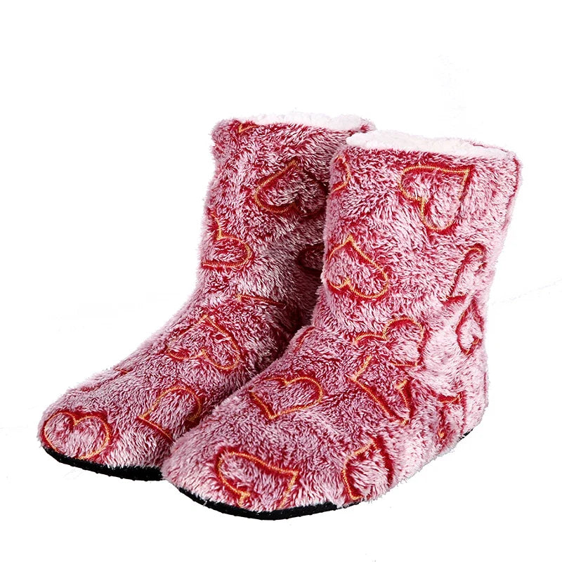 Chausson femme motif coeur