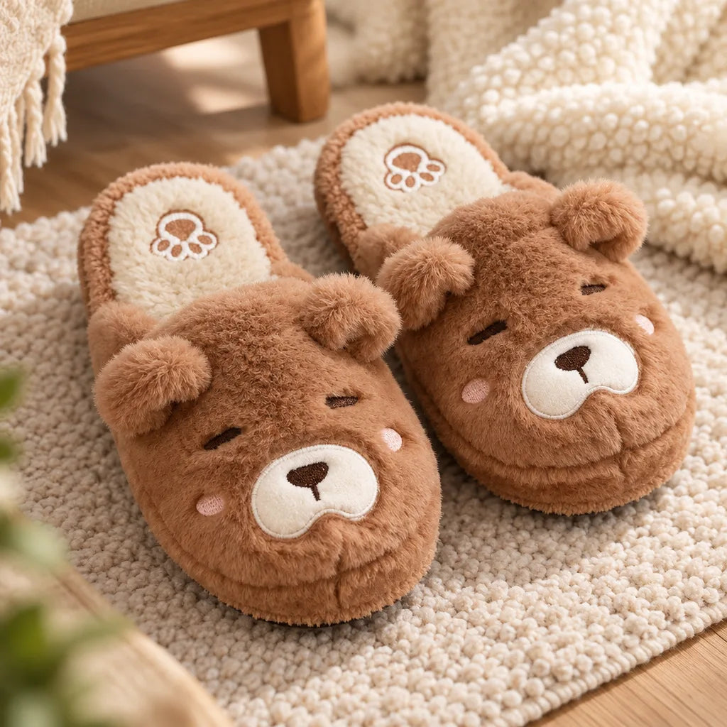 Chausson ours peluche femme