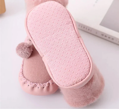 Chausson enfant pompon doublure