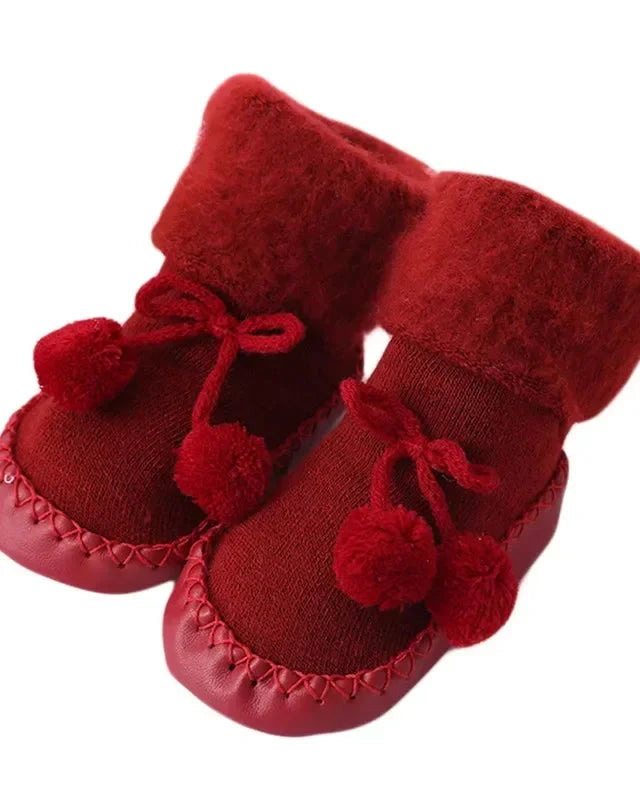 Chausson enfant pompon doublure