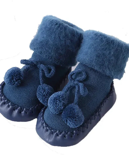 Chausson enfant pompon doublure