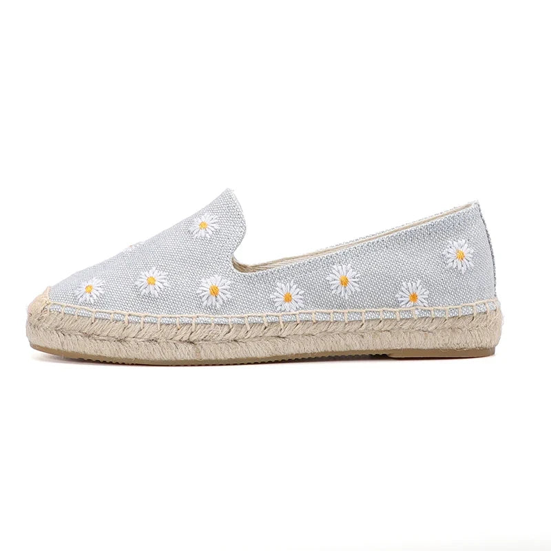 Chausson femme espadrille marguerites