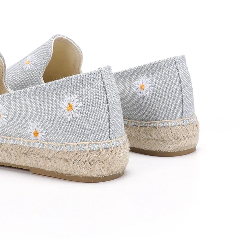 Chausson femme espadrille marguerites