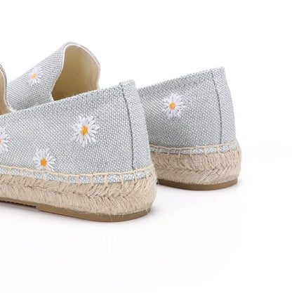 Chausson femme espadrille marguerites