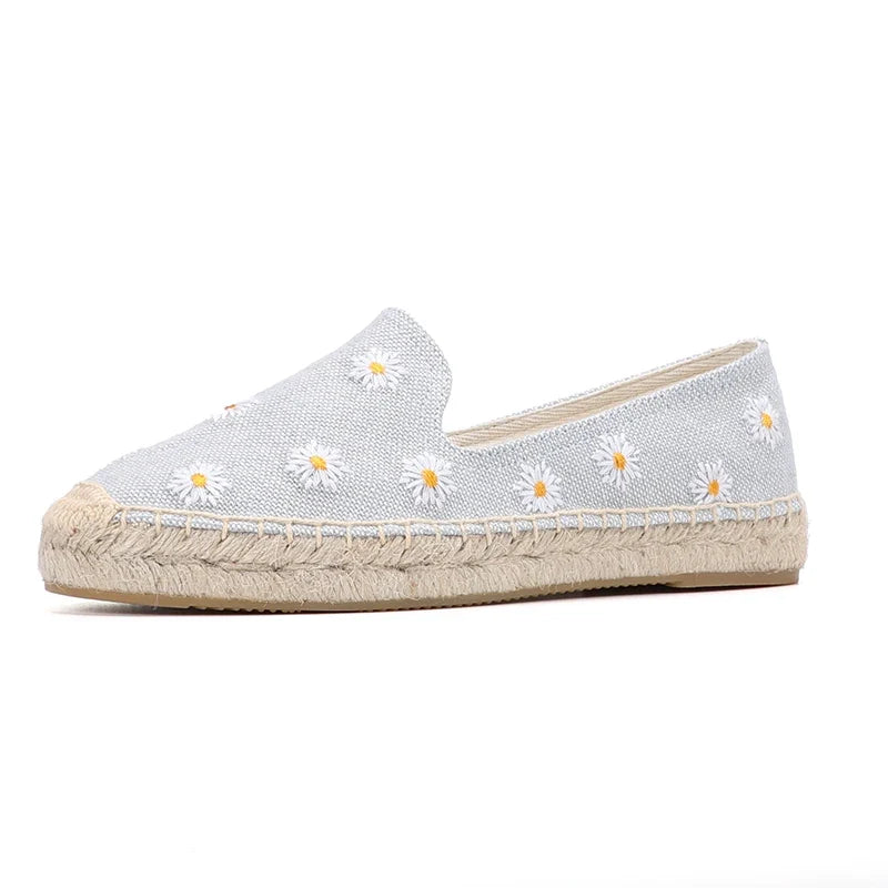 Chausson femme espadrille marguerites