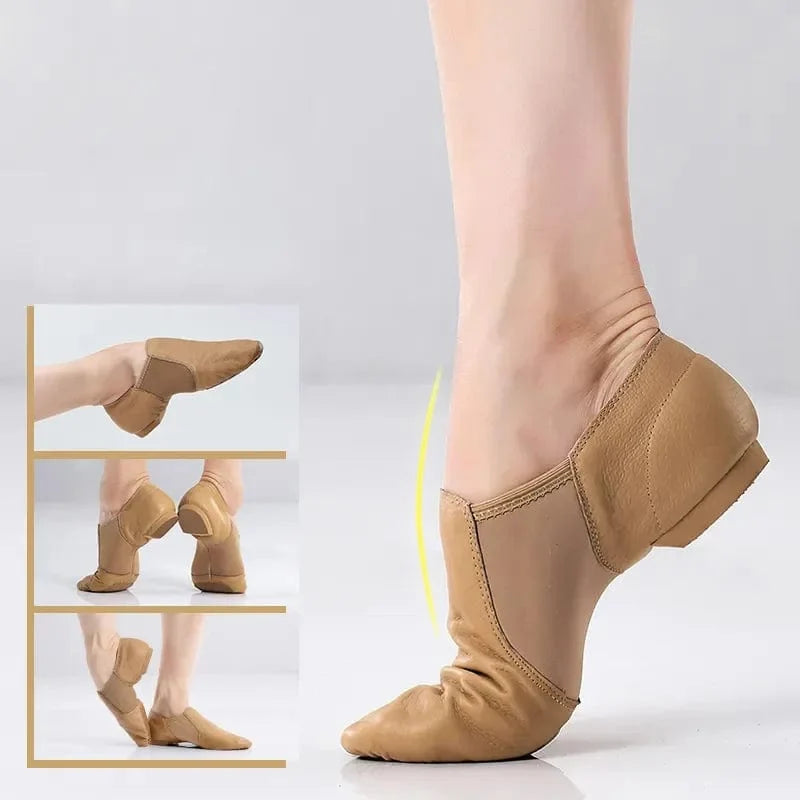 Chaussons cuir gym danse