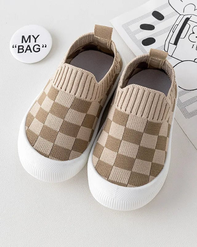 Chausson enfant carreaux