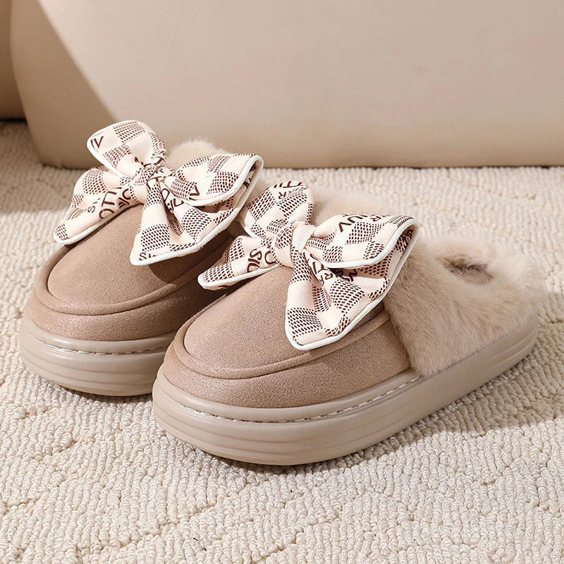 Chausson femme hiver noeud
