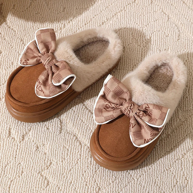 Chausson femme hiver noeud