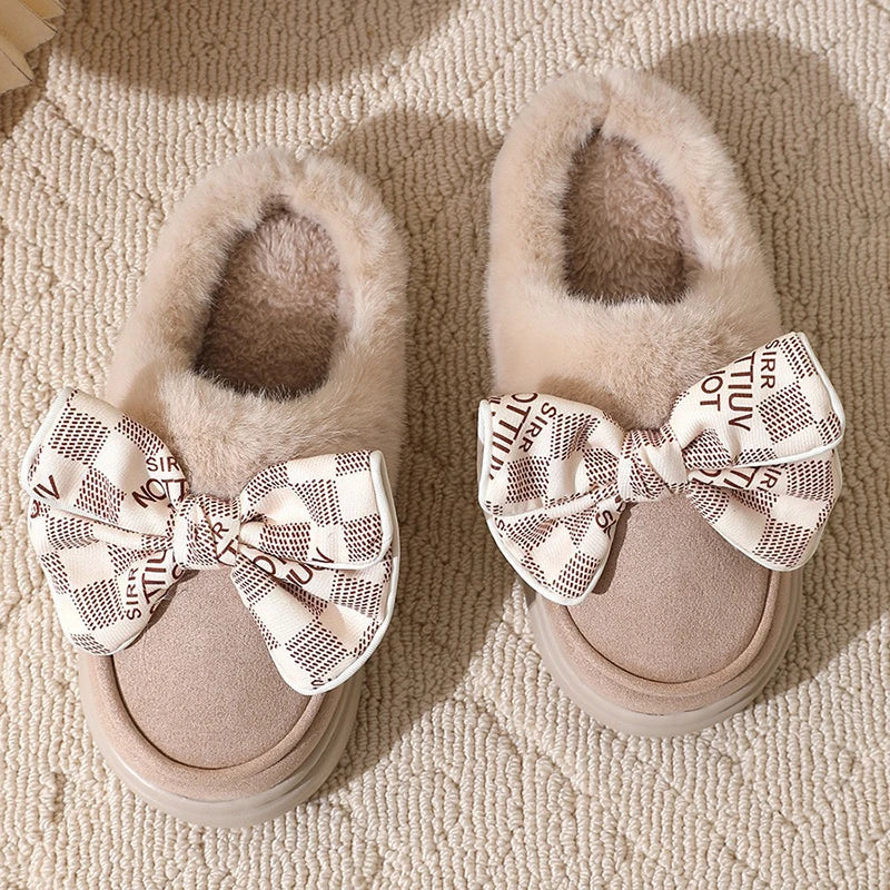 Chausson femme hiver noeud