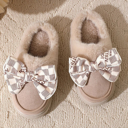 Chausson femme hiver noeud