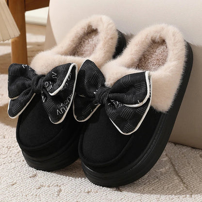 Chausson femme hiver noeud