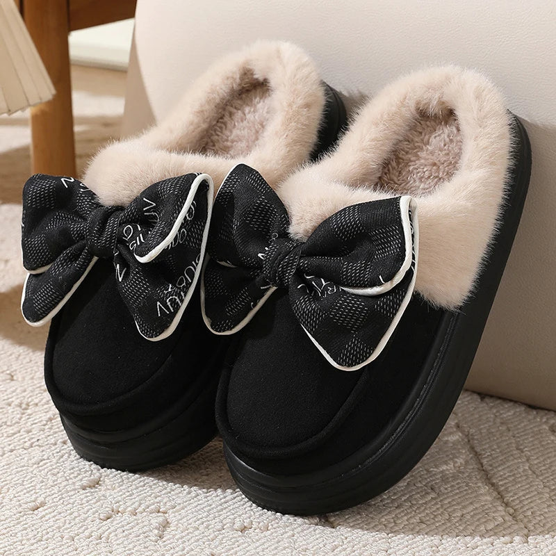Chausson femme hiver noeud