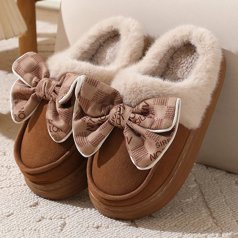 Chausson femme hiver noeud