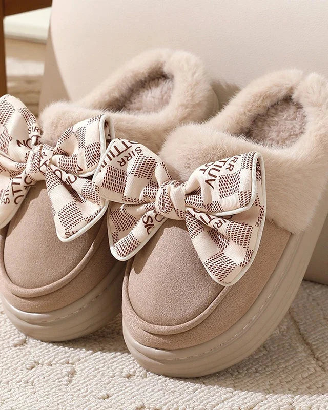 Chausson femme hiver noeud