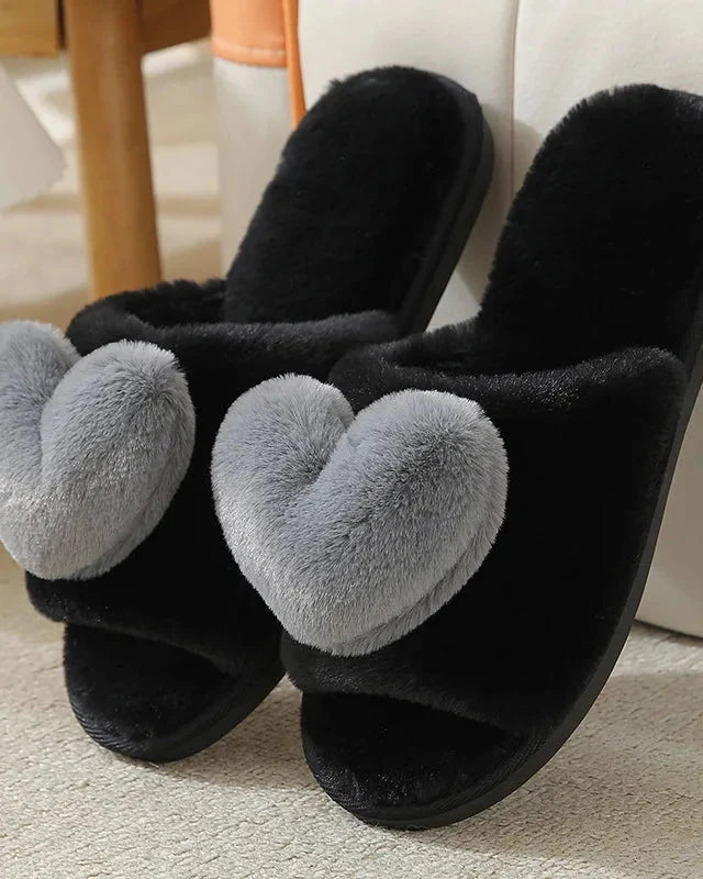 Chausson motif coeur femme