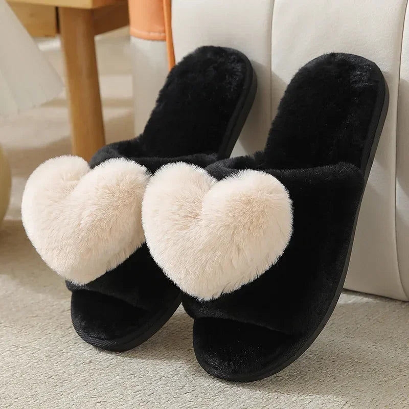 Chausson motif coeur femme
