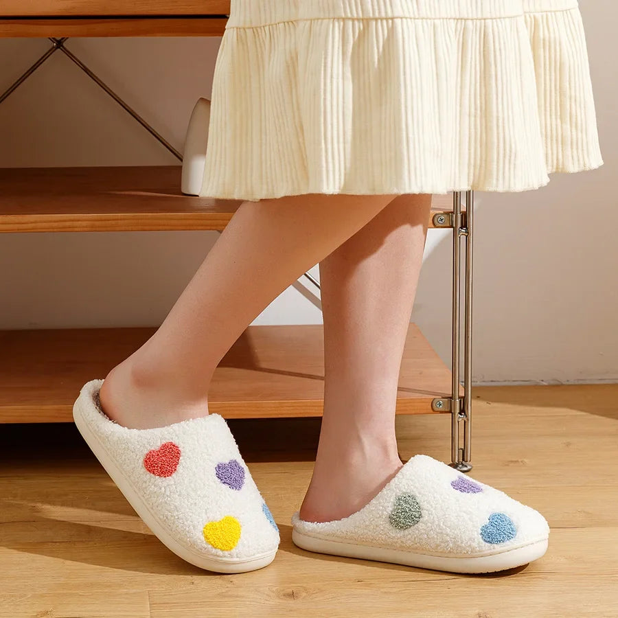 Chausson femme motif coeur