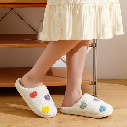 Chausson femme motif coeur
