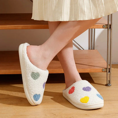 Chausson femme motif coeur