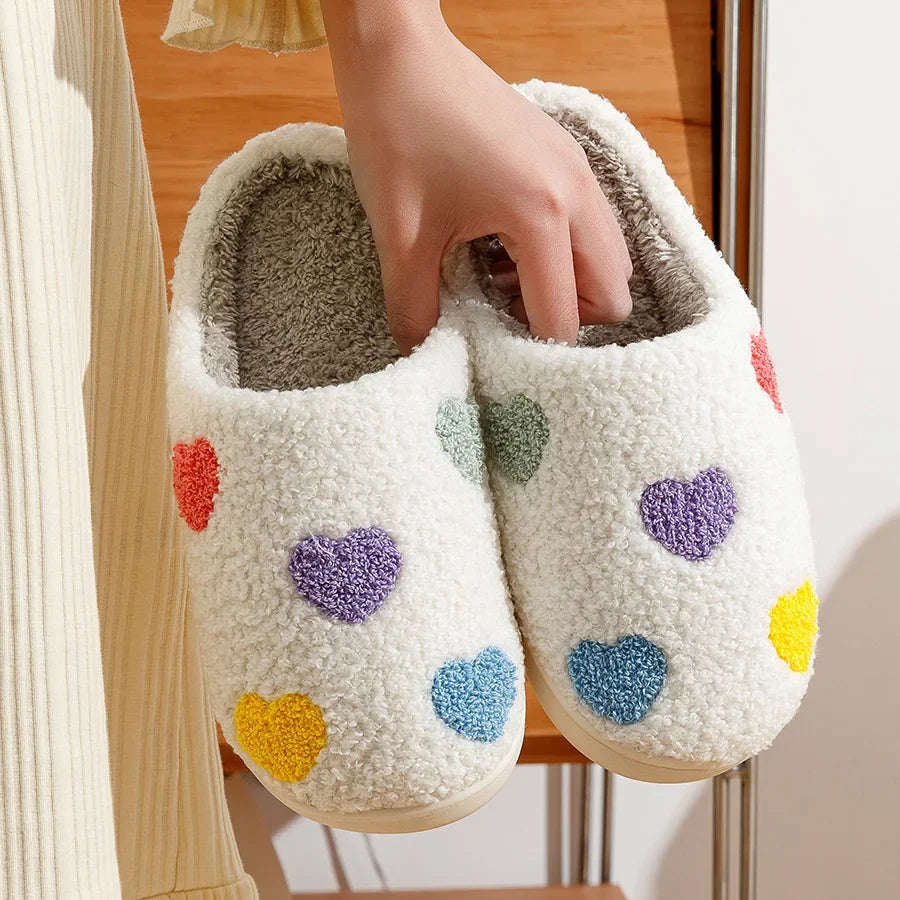 Chausson femme motif coeur
