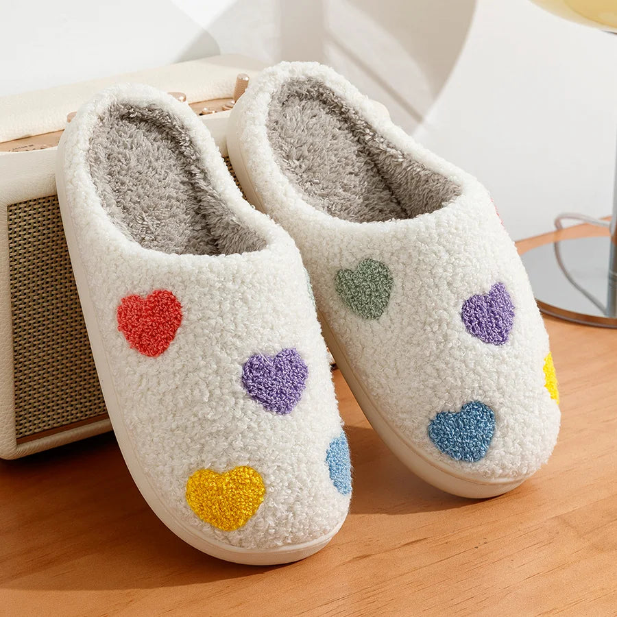 Chausson femme motif coeur