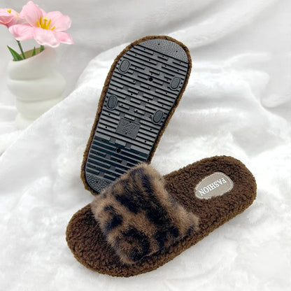 Chausson femme motif léopard