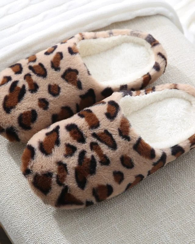 Chausson femme imprimé léopard
