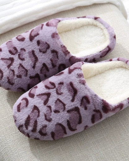 Chausson femme imprimé léopard