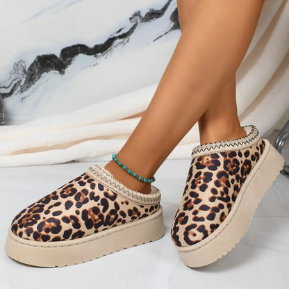Chausson plateforme femme motif