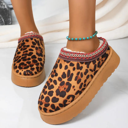 Chausson plateforme femme motif