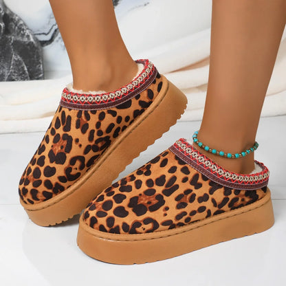 Chausson plateforme femme motif