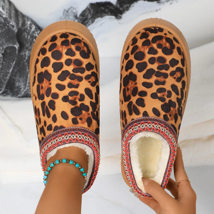 Chausson plateforme femme motif