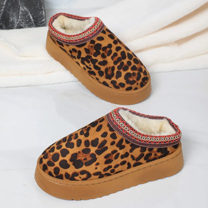 Chausson plateforme femme motif