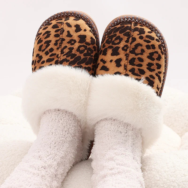 Chausson femme motif léopard