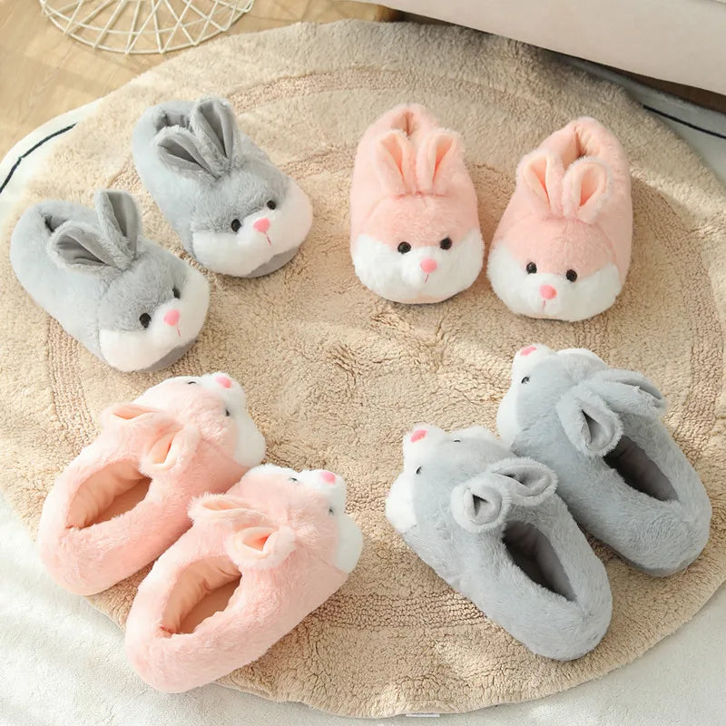 Chausson lapin femme gris