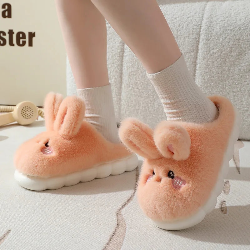 Chausson femme lapin fourrure
