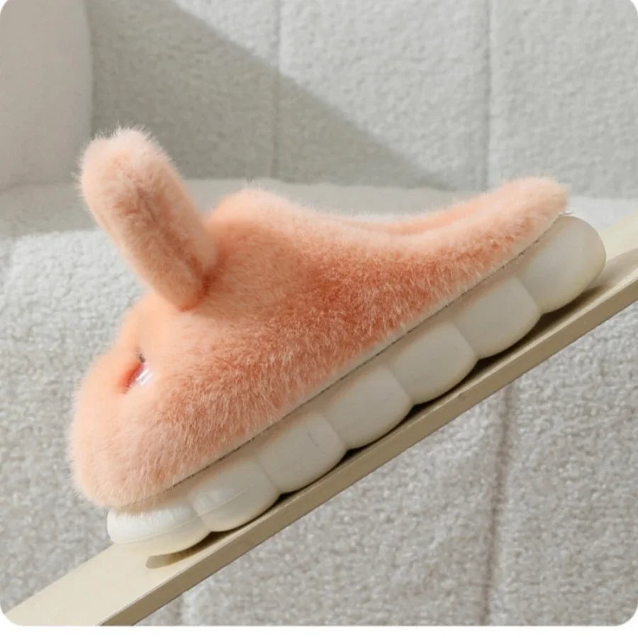 Chausson femme lapin fourrure