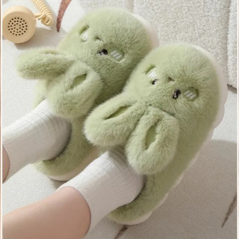 Chausson femme lapin fourrure