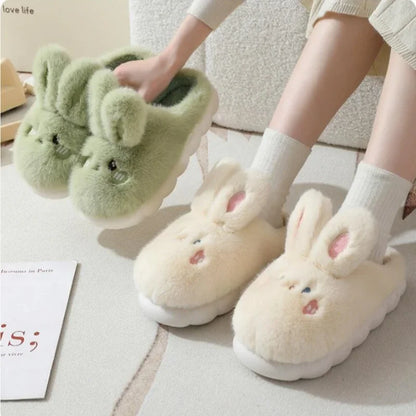 Chausson femme lapin fourrure