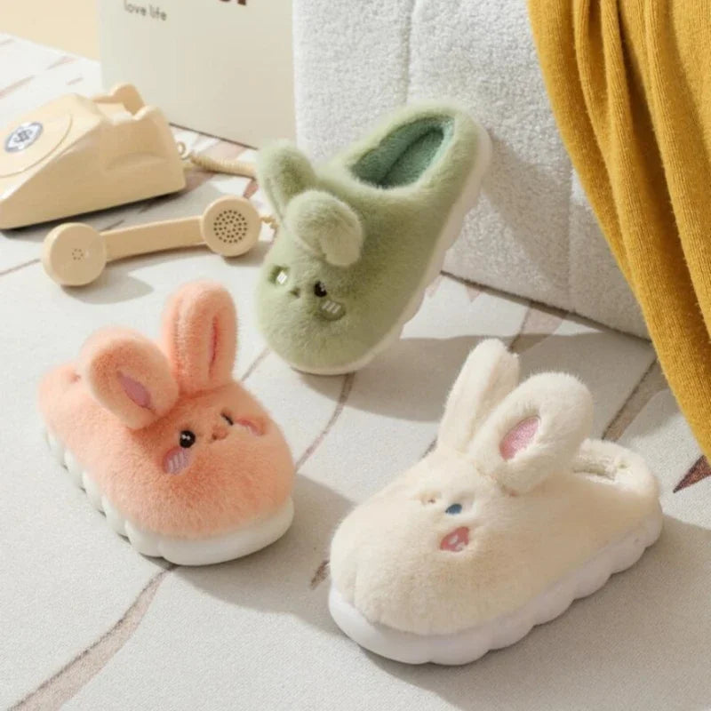 Chausson femme lapin fourrure